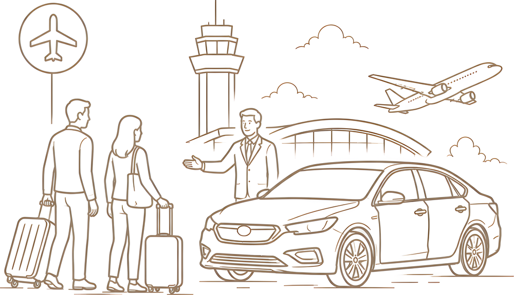 Anvira Travels driver welcoming travellers with their car